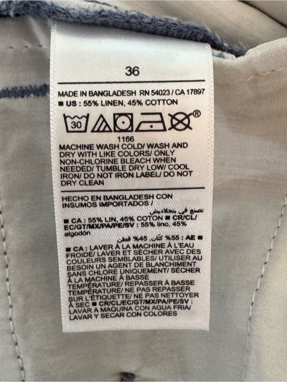 NWT Old Navy Linen Blend Flat Front Blue Slim Fit Shorts 8” Size 36 - Picture 7 of 8